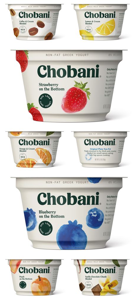 Yoghurt Packaging, Chobani Yogurt, Yogurt Brands, Yogurt Packaging, Chobani Greek Yogurt, Milk Packaging, Logo Identity, Illustration Style, Food Packaging Design