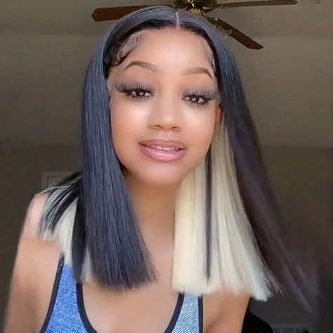 Peek A Boo Bob, Peekaboo Bob, Blonde Underneath, Peekaboo Hair Colors, 613 Wig, Smell Hair, Peekaboo Color, Straight Short Bob, Hd Lace Wigs