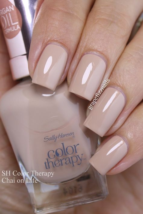 Natural Nail Polish Color, Sally Hansen Color Therapy, Sally Hansen Nail Polish, Sally Hansen Nails, Natural Nail Polish, Nail Care Tips, Neutral Nails, Gel Nail Designs, Sally Hansen