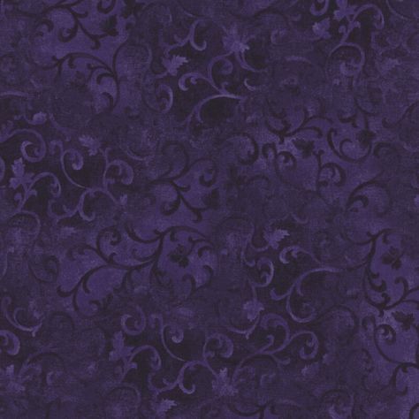 Essentials is a large collection of basics by Wilmington Prints. With a wide variety of fabrics with various colors, shades, and designs, the possibilities for quilting projects are endless with this lovely collection. This royal purple mottled fabric features swirly vines. Width: 43" / 44" Material: 100% Cotton Image Swatch Size: 8" x 8" Plum And Teal Color Palette, Purple Fabric Aesthetic, Types Of Purple Shades, Whimsigoth Essentials, Purple Aesthetic Color, Purple And Black Room, Purple Aesthetic Dark, Kain Highwind, Background Images Aesthetic