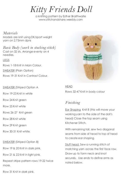 Knit Dolls Free Patterns, Knit Doll Pattern, Comfort Dolls, Knitting Dolls Free Patterns, Knitted Dolls Free, Teddy Bear Knitting Pattern, Miniature Knitting, Knitted Doll Patterns, Knitted Toys Free Patterns