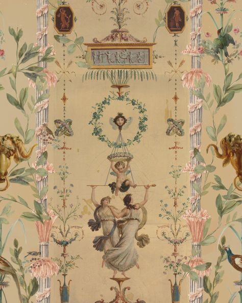 Sample Dancing Graces Wallpaper in Pink and Sepia from the Wallpaper C – BURKE DECOR