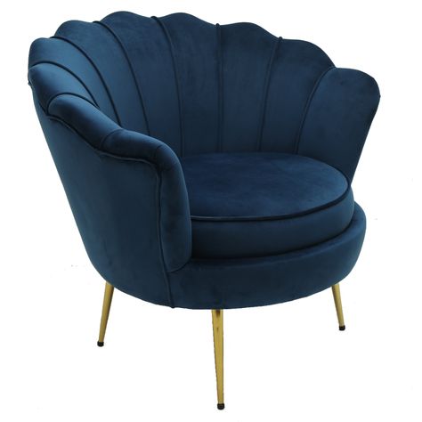 Navy & Gold Murcia Velvet Armchair | Temple & Webster Gallery Furniture, Shell Chair, Occasional Chair, Matching Chairs, Foxtrot, Navy Velvet, European Furniture, Velvet Armchair, Arm Chairs Living Room