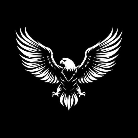 Hawk wings or eagle logo in black and wh... | Premium Vector #Freepik #vector #eagle-logo #wings-logo #eagle #eagle-wings Eagle Drawing Easy, Eagle Logos, Hawk Wings, Logo Wings, Eagle Icon, Hawk Logo, Hawk Eagle, Eagle Drawing, Best Nature Wallpapers