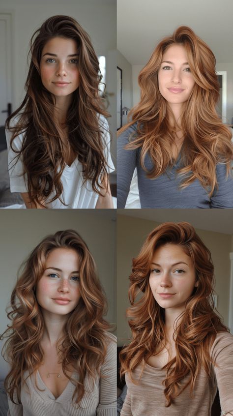 Honey Brown Hair: 18 Revitalizing Color Ideas for a Fresh Look Strawberry Brown Hair, Gold Brown Hair, Honey Brown Hair Color, Red Copper Hair Color, Strawberry Blonde Hair Color, Honey Brown Hair, Red Hair Woman, Red Brown Hair, Strawberry Blonde Hair