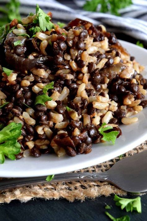 Black Rice Recipe, Lentil And Rice, Lentils Rice, Healthy Dieting, Winter Foods, Canned Lentils, Black Lentils, Lentil Dishes, Lentils And Rice