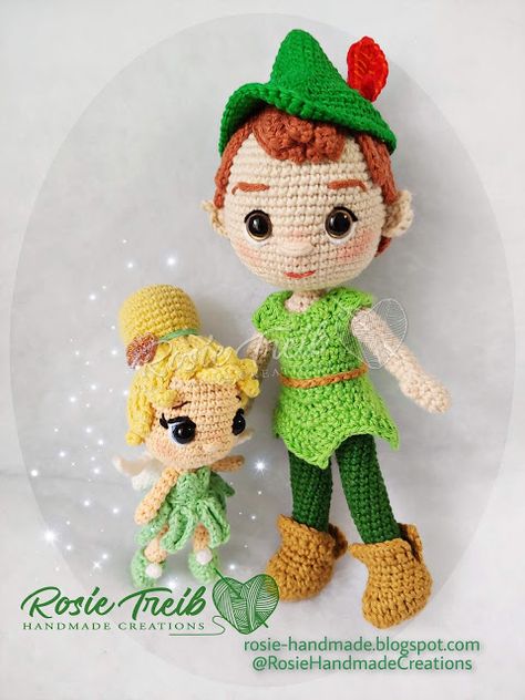 peter pan and tinkerbell amigurmi dolls Crochet Princess, Peter Pan And Tinkerbell, Cute Amigurumi, Crochet Disney, Crochet Dolls Free Patterns, Crochet Amigurumi Free, Animal Patterns, Fun Crochet Projects, Baby Yarn