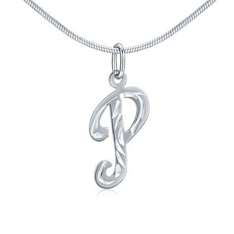 Silver Ego Silver Cursive Initial Letter P Pendant Sterling Silver Rhodium *** Read more details by clicking on the image. #PendantsandCoins Custom Name Silver Initial Pendant, Everyday Nickel-free Initial Pendant Jewelry, Sterling Silver Initial Pendant With Polished Finish, Nickel-free Sterling Silver Initial Pendant Jewelry, Nickel-free Silver Initial Pendant Charms, Letter P, Initial Letter, Initial Letters, Amazon Fashion