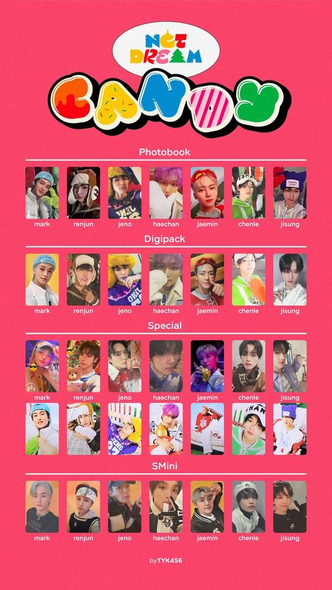 Nct Dream Photocard Template, Album Nct Dream Collection, Nct Dream Photocard, Candy Template, Nct Dream Candy, Trading Card Template, Nct Dream Chenle, Photocard Template, Cute Origami