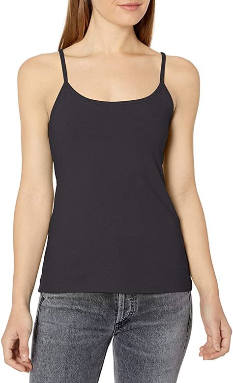 Hanes Women's Stretch Cotton Cami with Built-in Shelf Bra at Amazon Women’s Clothing store Latest Bra, Cotton Camisole, Stretch Cotton Fabric, Womens Fashion Casual Summer, Womens Cami, Women's Shapewear, Shelf Bra, Sleeves (women), Vintage Style Outfits