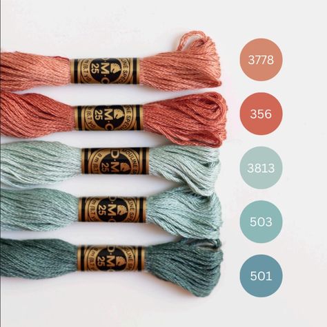 Embroidery Floss Color Combos, Dmc Colour Palettes, Dmc Thread Color Palettes, Dmc Color Combos, Crochet Colour Palettes, Embroidery Color Combinations, Dmc Embroidery Floss Color Palettes, Dmc Color Palette, Embroidery Color Palette