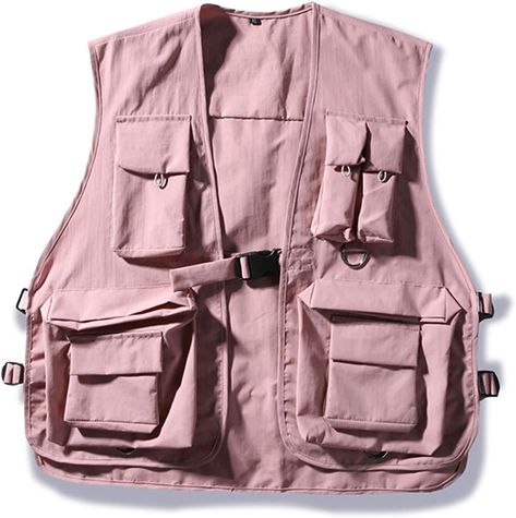 Hooever Womens Summer Outdoor Quick Dry Lightweight Safari Cargo Fishing Travel Vest (Pink, M) Vest Men Outfit, Utility Vest Outfit, Farm Tips, Multi Pocket Vest, Hiking Vest, Safari Vest, Travel Vest, Vest Outfits For Women, Military Vest