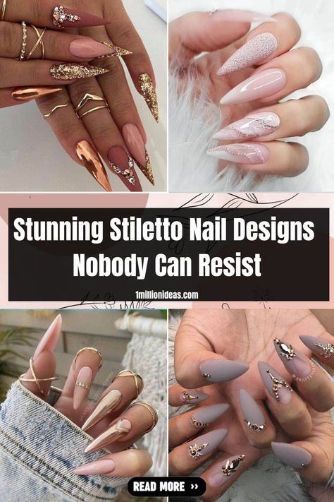 Stunning Stiletto Nail Designs Nobody Can Resist Neutral Stilleto Nails Designs, Staleto Nails Long Design, Nail Ideas Stiletto Long, Classy Stilleto Nails, Acrylic Nail Designs Stiletto, Fall Stilleto Nails, Elegant Stiletto Nails, Nail Ideas Stiletto, Short Stiletto Nails Designs