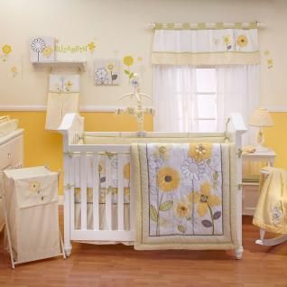 Yellow and White Flower Appliqued Nursery 8pc Baby Girl Bright Crib Sunflower Nursery, Nursery Bedding Sets Girl, Girl Crib Bedding Sets, Girl Nursery Bedding, Baby Crib Bedding Sets, Yellow Nursery