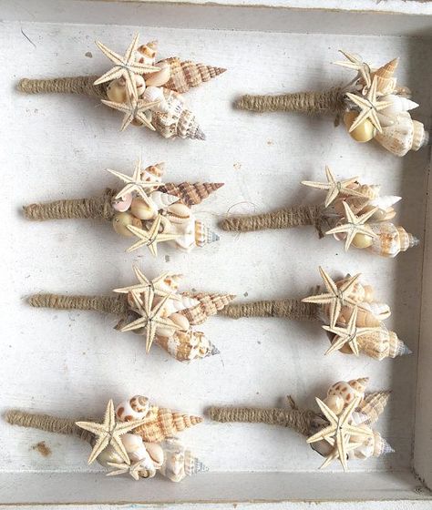 Beach Boutonniere, Seashell Boutonniere, Shell Boutonniere, Starfish Boutonniere, Seashell Bouquet, Beach Bouquet, Starfish Wedding, Seashell Wedding, Luxury Flower Bouquets