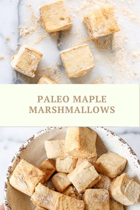 Maple Syrup Marshmallows, Mevy Diet, Sugar Free Marshmallow Recipe, Healthy Marshmallow Recipe, Paleo Marshmallows, Vegan Jello, Maple Marshmallows, Healthy Marshmallows, Sweets Board