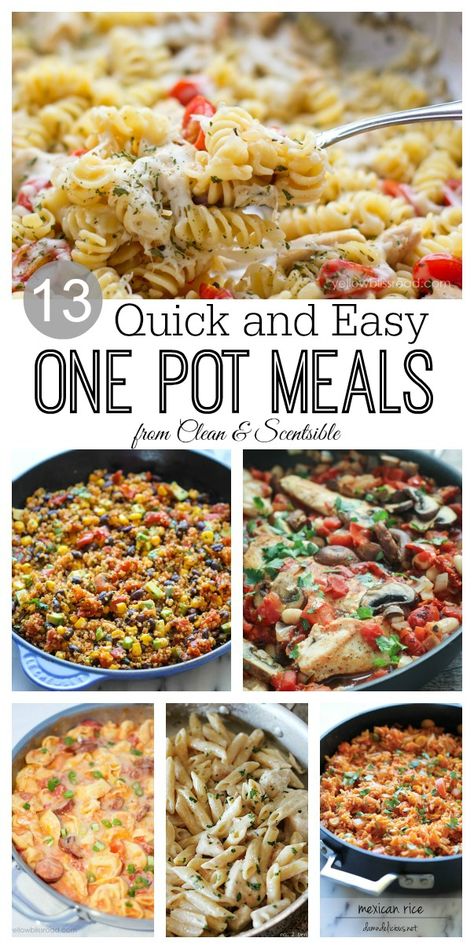 Lots of one pot meal ideas.  Quick and easy family dinners with only one pan to wash! Easy One Pan Meals, One Pot Meal, Easy One Pot Meals, Pan Dinners, Pan Meals, Pan Recipes, Easy Family Dinners, Diet Vegetarian, One Pan Meals