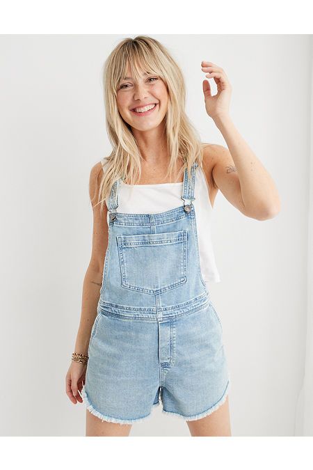 Shortalls Outfit, Denim Shortalls, Aerie Shorts, Aerie Bralette, Short Overalls, Trending Fashion Outfits, Boho Look, Mens Outfitters, Denim Shop