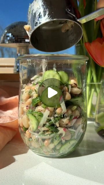 Radish Cucumber Salad, White Bean Salad, Persian Cucumber, Hearty Salads, Fresh Dill, Radishes, Bean Salad, Cucumber Salad, Dijon Mustard