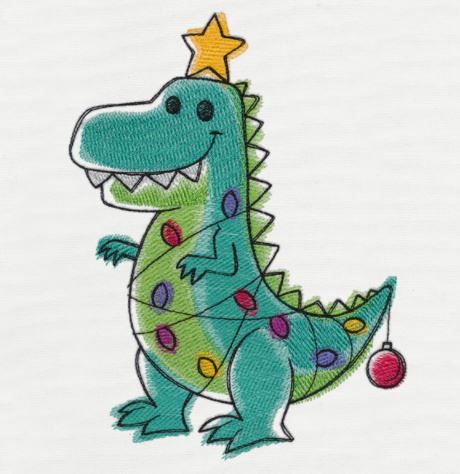 Tree Rex Christmas, Cristhmas Drawings, Christmas Tree Drawing Ideas, Dinosaur Towel, Embroidered Christmas Tree, Tree Rex, Christmas Craft Fair, Waffle Weave Towels, Posca Art