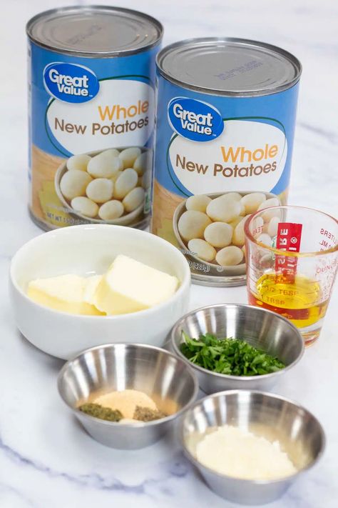 Cooking With Canned Potatoes, Cooking Canned Potatoes, Can Whole Potato Recipes, Whole New Potatoes Recipe Canned, Whole Canned Potatoes Recipes, Recipe For Canned Potatoes, Thickening Potatoes, Potato Soup Canned Potatoes, Canned Sliced Potatoes Recipes Easy