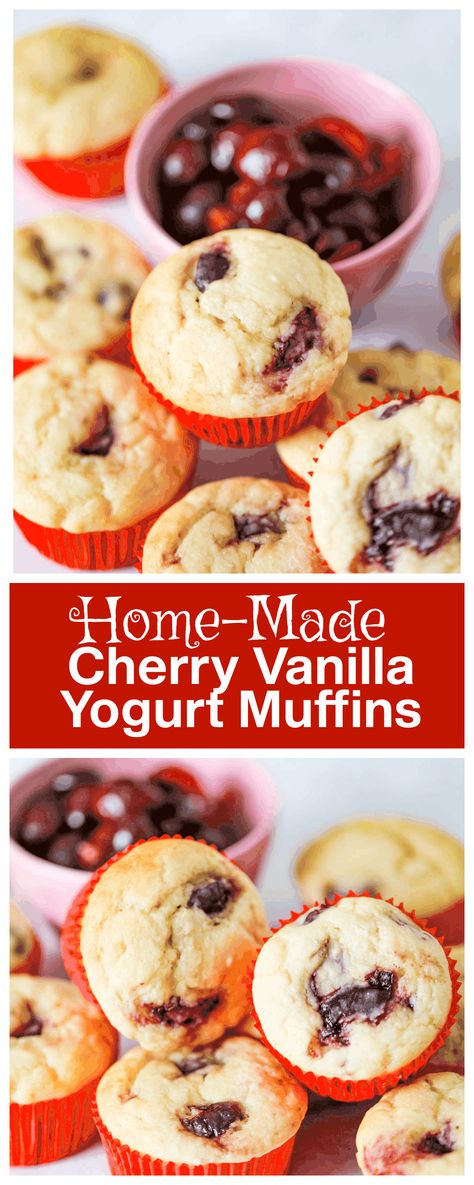 Cherry Vanilla Yogurt Muffins