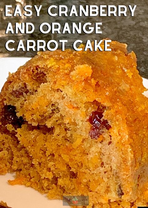 Easy Cranberry and Orange Carrot Cake! A delicious cake made from scratch with a lovely orange glaze. Fluffy, soft and bursting with the flavors! Perfect breakfast, brunch or to have with a coffee! Orange Carrot Cake, Almond Joy Cake, Carrot Desserts, Salted Caramel Frosting, Carrot Cakes, Food Types, Chocolate Fudge Brownies, Orange Glaze, Pecan Cake