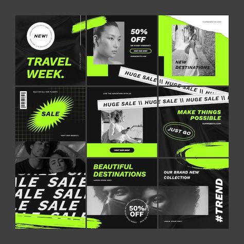 Cv Inspiration, Social Templates, Desain Editorial, Instagram Template Design, Instagram Grid, Sport Inspiration, Cool Instagram, Instagram Layout, Social Media Design Inspiration