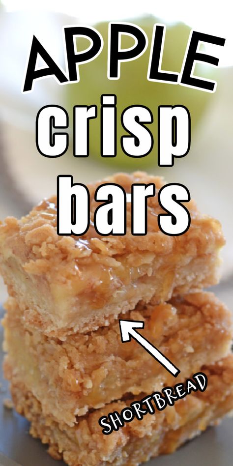 Apple Crisp Bars Recipe With Oats, Apple Caramel Bars Recipes, Easy Apple Crisp Bars, Apple Crisp Tarts, Caramel Apple Oatmeal Bars, Recipes With Honeycrisp Apples, Apple Pie Squares Recipe, Apple Crisp Shortbread Bars, Honey Crisp Apple Recipes Easy