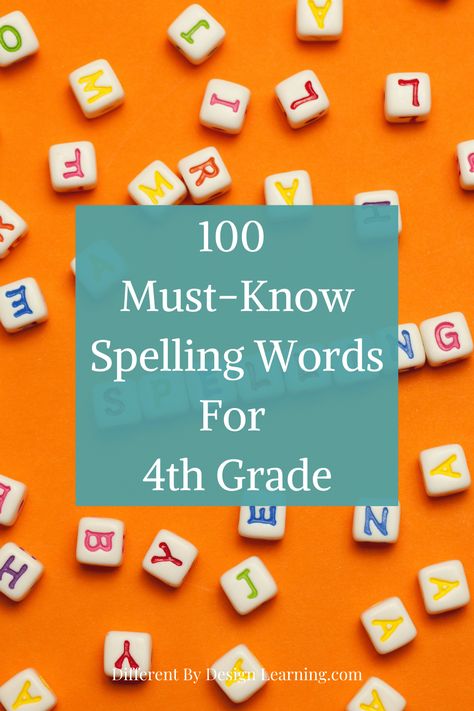 Spelling Words For 4th Grade, 4th Grade Spelling Words List, Spelling Bee Word List, 4th Grade Spelling Words, Teaching Spelling Words, Homeschool Spelling, 3rd Grade Spelling Words, Spelling Bee Words, 4th Grade Spelling