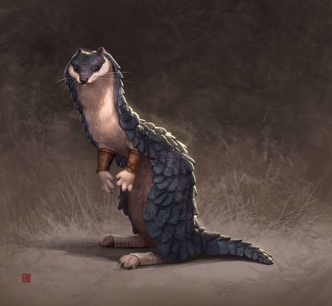 ArtStation - Pangol , Tammy Chang Penguin Creature Design, Animal Companion Fantasy Art, Fantasy Pets Mythical Creatures Cute, Drake Companion Dnd Art, Alien Pet Concept Art, Alien Creatures Animals, Creature Concept Art Monsters, Fantasy Animals Magical Creatures, Alien Animals