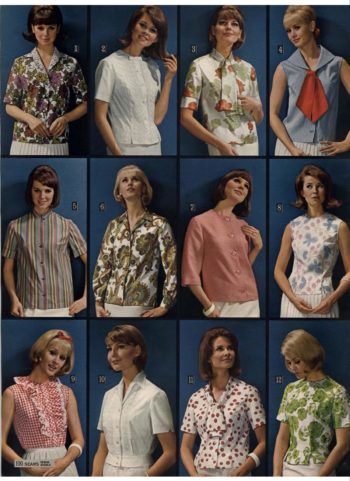 1965 blouses, shirts and tops women fashion 1960s Vintage Capsule Wardrobe, 60s Vintage Fashion, 18th Century Dresses, Fashion Decades, 1960 Fashion, 60s And 70s Fashion, Fashion 1960s, Retro Mode, Style Challenge