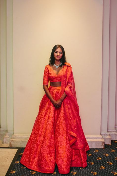 A Fun Bangalore Wedding With Some Stunning Bridal Outfits! Pink Mirror Work Lehenga, Sabyasachi Outfits, Bangalore Wedding, Chikankari Lehenga, Mirror Work Lehenga, Lehenga Saree Design, Lehenga Designs Simple, Work Lehenga, Indian Wedding Planning