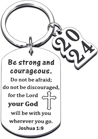 KINMES Graduation Gifts for Him Her College Class of 2024 Graduation Gift Be Strong And Courageous Keychain Gifts Religious Bible Verse Gifts for Friend Inspirational 2024 Graduation Gifts Handmade Graduation Gifts, College Class, Gifts For Friend, Keychain Gifts, Graduation Gifts For Him, Bible Verse Gifts, College Classes, 2024 Graduation, Be Strong And Courageous