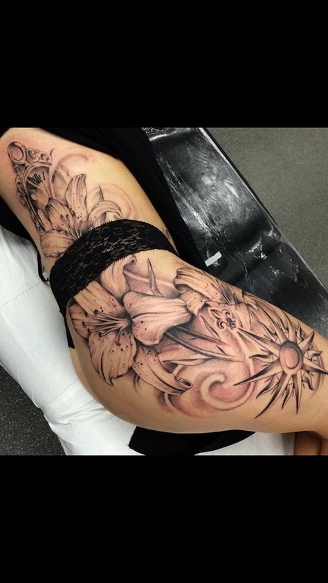 Womans Legs Tattoo, Realistic Dragon Sleeve Tattoos, Hip And Back Tattoos For Women, Dream Catcher Hip Tattoos Women, Womens Thigh Sleeve Tattoo, Ladies Full Back Tattoo, Womans Leg Tattoo Ideas, Hip And Leg Tattoo For Women, Womans Hip Tattoo