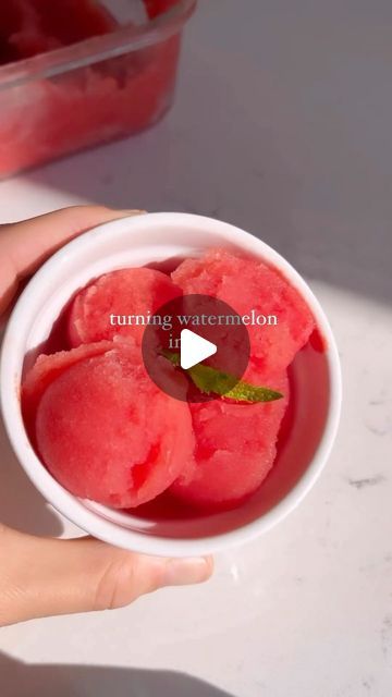 Josephine Buenrostro | 3 INGREDIENT WATERMELON-LIME SORBET to cool you down this summer 🥵 I make a variety of sorbet flavors in the summer but this is my fav... | Instagram Watermelon Lime Sorbet, Sorbet Flavors, Glass Tupperware, Watermelon Sorbet, Lime Sorbet, Frozen Watermelon, 3 Ingredient, 3 Ingredients, This Summer