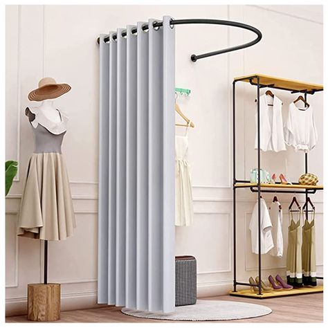 Store Fitting Room, Privacy Partition, Partition Screen, Curtain Hanging, Clothing Displays, Outdoor Office, Fitting Room, Quality Curtains, Office Colors