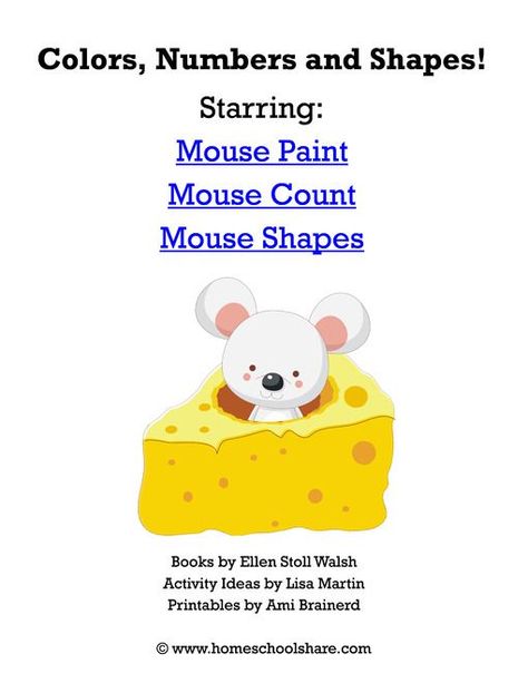 Mouse Paint Activities, Reggio Provocations, Mouse Shapes, Paint Activities, Literacy Bags, Joy School, Preschool Numbers, Preschool Shapes, Paint Book