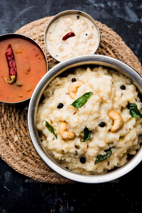 Ven Pongal Recipe, Ven Pongal, Pongal Recipe, South Indian Restaurant, Millet Recipes, Breakfast Specials, Recipes In Tamil, Moong Dal, Indian Restaurant