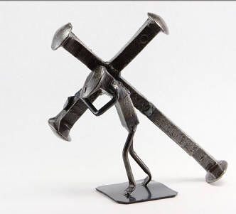 Excited to share this item from my #etsy shop: Carrying cross | Metal art | Religious art | Cross metal art | Religious figurine | Railroad spike art | Metal Art Cross | Cross | Religious Brazing Projects Metal Art, Welding Sculptures, Carrying Cross, Railroad Spike Art, Transport Art, Metal Sculpture Artists, Welded Art, Metal Welding Art, Railroad Spikes