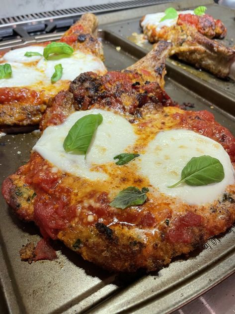 Bone-In Veal Parmesan Veal Parm, Veal Chops Recipes Ovens, Stuffed Veal Chop Recipes, Best Veal Parmesan Recipe, Breaded Veal Cutlets, Veal Chop Recipes, Veal Parmesan, Veal Chop, Veal Cutlet