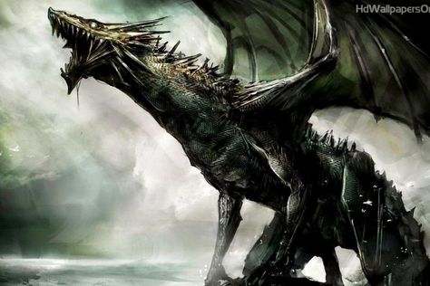 Epic Dragon Wallpapers - Wallpaper Cave Large Dragon, Dark Dragon, Mythical Monsters, Windows Wallpaper, Heroic Fantasy, Dragon Images, Cool Dragons, Magical Creature, Dragon Illustration