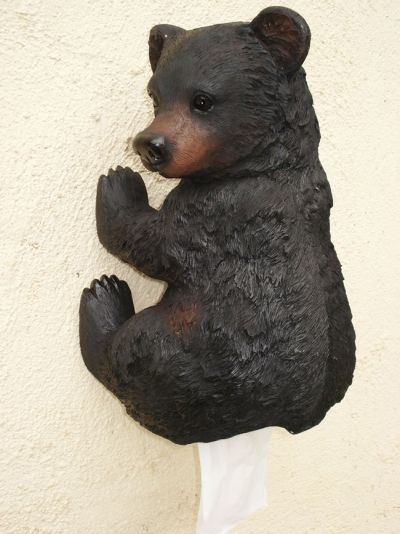 Humorous Black Bear Toilet Paper Holder Bear Toilet Paper Holder, Black Bear Decor, Hunting Style, Clay Bear, Toilet Paper Roll Holder, Bear Sculptures, Wildlife Artwork, Paper Roll Holders, Country Cabin