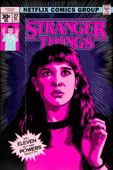 STRANGER THINGS on Behance Stranger Things Comic Poster, Stranger Things Comics Art, Stranger Things Printables, Stranger Things Room Decor, Stranger Things Posters, Stranger Things Comic, Poster Stranger Things, Goddess Illustration, Digital Art Projects