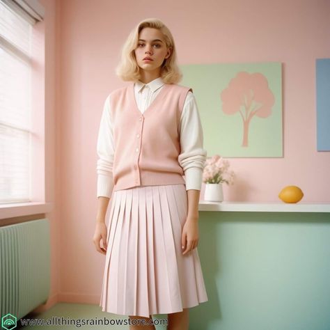 Pastel Office Outfit, Pastel Academia Aesthetic Outfit, Pastel Academia Aesthetic, Pastel Academia Outfit, Academia Outfits Aesthetic, Pastel Office, Pastel Academia, Academia Aesthetic Outfit, Stationary Craft