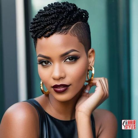 23. Short Twists | 33 Hottest Short Hairstyles For Black Women Short hairstyles for black women have always been a bold and expressive choice, showcasing a unique blend of confidence and style. With an extensive array of options available, it can be overwhelming to choose the perfect short hairstyle that complements your personality and enhances your. Shaved Hairstyles For Black Women, Side Shaved Hairstyles, Mohawk Braid Styles, Cute Short Natural Hairstyles, Tapered Natural Hair Cut, Women Short Hairstyles, Natural Hair Haircuts, Black Women Short Hairstyles, Short Hairstyles For Black Women