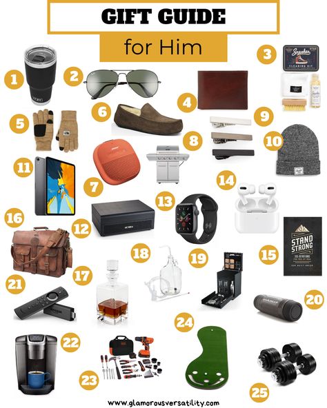 Top 25 Unique Gifts for Him, a Holiday gift guide featured by top US life and style blog, Glamorous Versatility - Shopping for the special men in your life can be tough! Especially for my husband.  He is never descriptive about what he wants, and so I am left just browsing websites trying to think about what he would like most! #hgg #holidaygiftguide #gifts #giftsforhim #christmas #christmasgifts Christmas Gifts For Son, Romantic Gifts For Boyfriend, Presents For Your Boyfriend, Gifts For Son, Gift Guide For Men, Unique Gifts For Dad, Gift Guide For Him, Unique Gifts For Him, Unique Gifts For Men