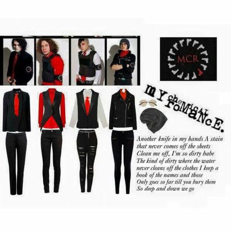 My Chemical Romance: Three Cheers for Sweet Revenge inspired clothes My Chemical Romance Outfit Ideas, My Chemical Romance Inspired Outfits, Mcr Revenge, Three Cheers For Sweet Revenge, Emo Halloween, Fabulous Killjoys, Outfit Ideas For School, Danger Days, Inspired Clothes