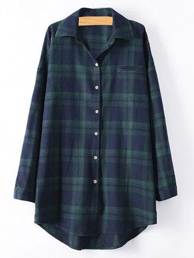 Plus Size Tartan Shirt Tartan Blouse, Lace Up T Shirt, Shirt Collar Styles, Tartan Shirt, Plus Size Shirt, Asymmetrical Blouse, Checkered Shirt, Long Sleeve Plaid Shirt, Trendy Plus Size Clothing