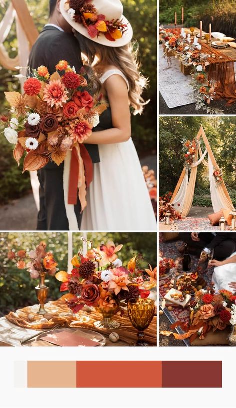 13 Gorgeous Red & Orange Bridal Bouquet Ideas – Ling's Moment Bridal Bouquet Ideas, Orange Bridal Bouquet, Orange Wedding Bouquet, Winter Bridal Bouquets, Orange Bouquets, Red Can, Terracotta Wedding, Bridal Bouquet Fall, Red Bouquet